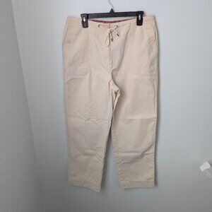 Lauren Ralph Lauren 100% Cotton Wide Leg Cream-Colored Pants, 14